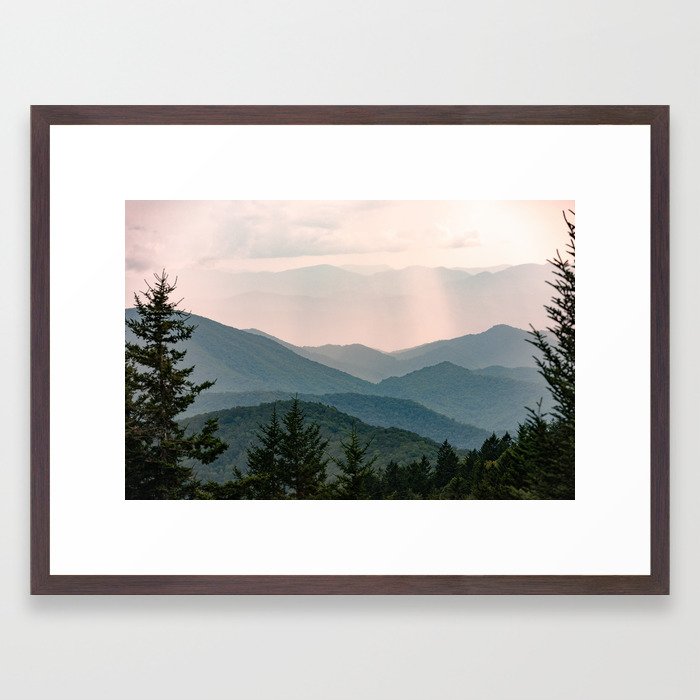 Smoky Mountain Pastel Sunset Framed Art Print