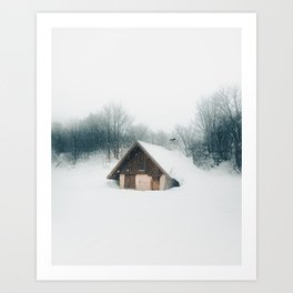 Winter cabinn Art Print