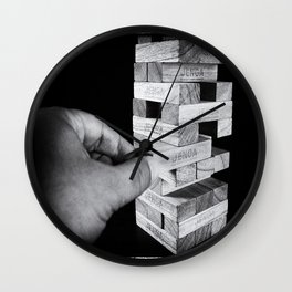 Jenga in Monochrome Wall Clock