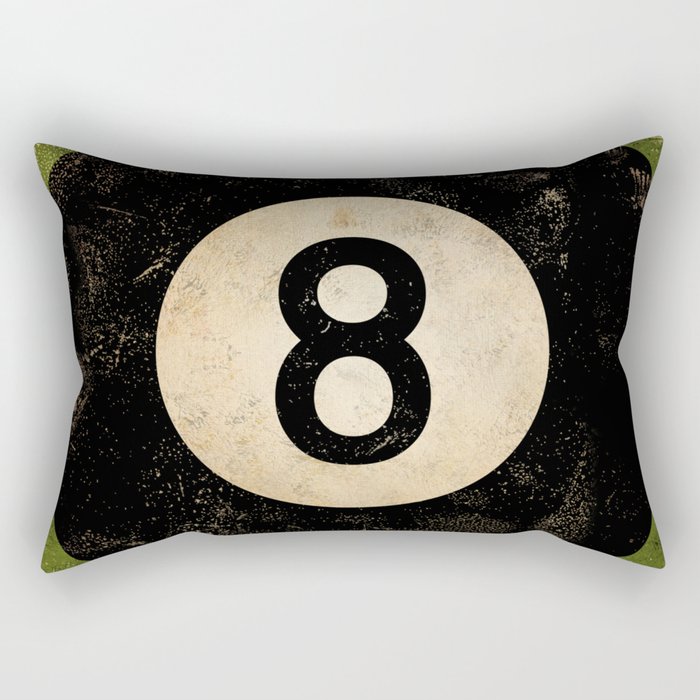 Billiards Ball pool ball number 8 ball eight numeral game room man cave art Rectangular Pillow
