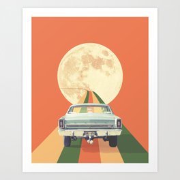 Moonlight Drive Art Print