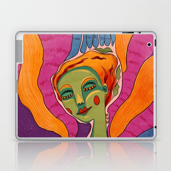 A flowery woman Laptop & iPad Skin