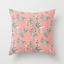 Pink Tiger Pattern 006 Throw Pillow