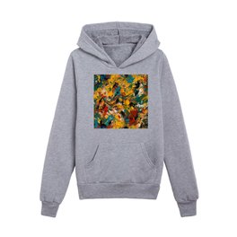 Abstract Expressive Brushstrokes Color Palette Kids Pullover Hoodies