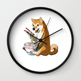 Shiba Inu Dog Ramen Wall Clock