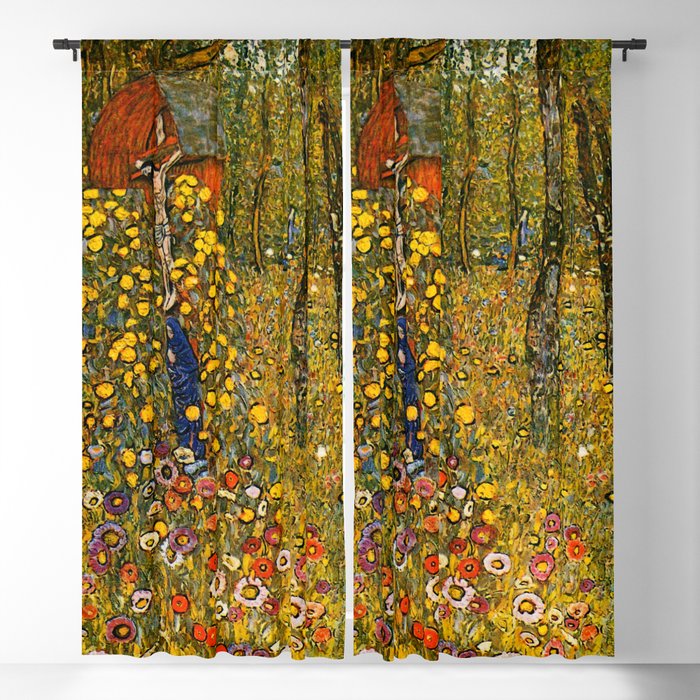 Gustav Klimt "Farm Garden with Crucifix " Blackout Curtain