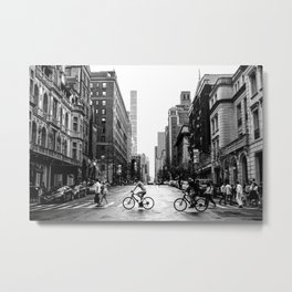 New York City Streets Metal Print | Black And White, Bikes, Busy, Photo, Cross, Newyorkcity, Walking, Contrast, New York, New York City 