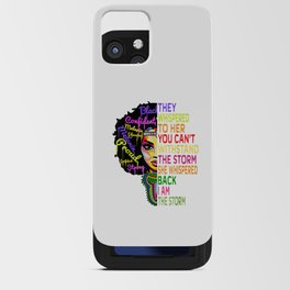 I Am The Storm Strong African Woman - Black iPhone Card Case