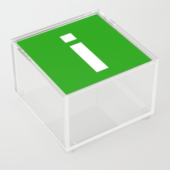 letter I (White & Green) Acrylic Box