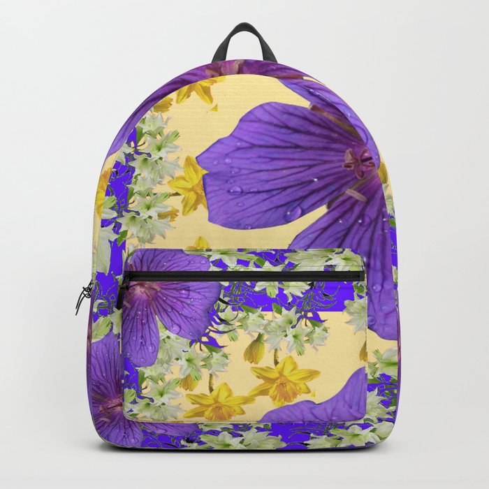 PANTENE ULTRA VIOLET PURPLE FLOWERS ART DESIGN Backpack