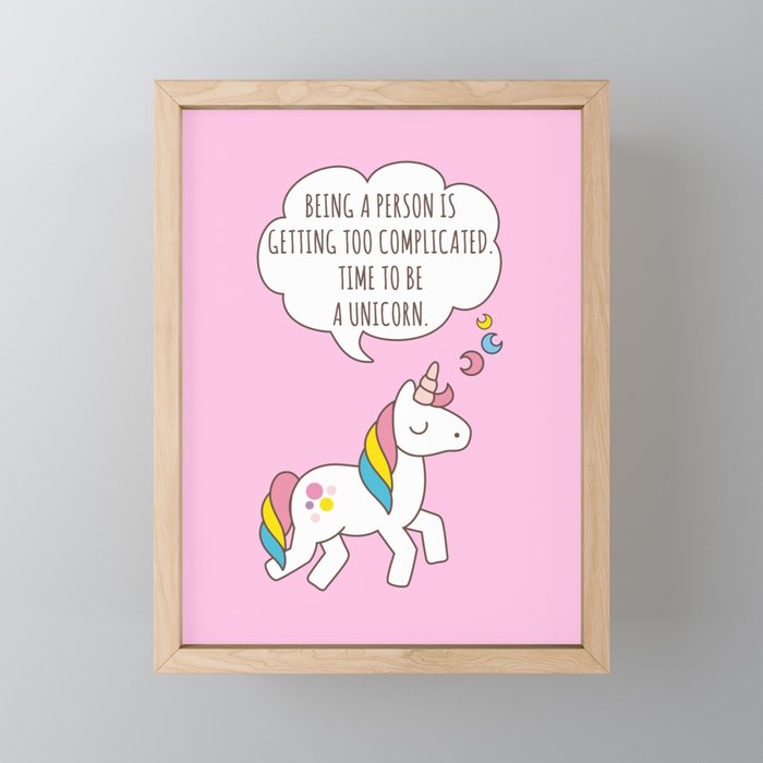 Time To Be A Unicorn Framed Mini Art Print By Dollmadeinjapan