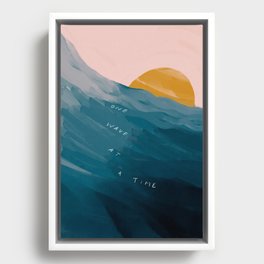 "One Wave At A Time" Framed Canvas