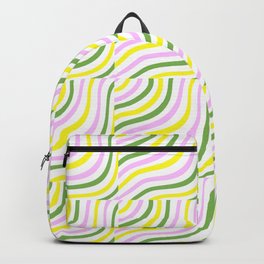 Retro Spring Pastel Striped Shells Backpack