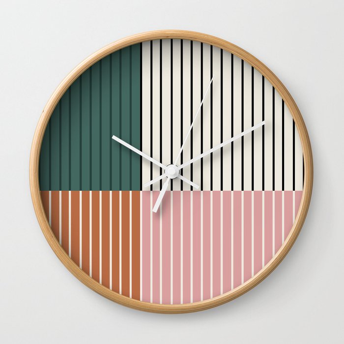Color Block Line Abstract V Wall Clock