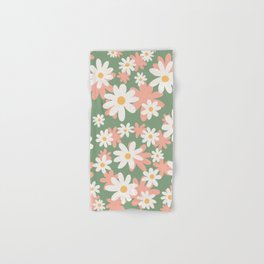 Flower Market London, Pastel Daisies Retro Print Hand & Bath Towel