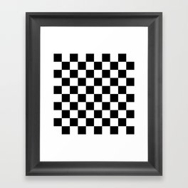 Black & White Checker Checkerboard Checkers Framed Art Print