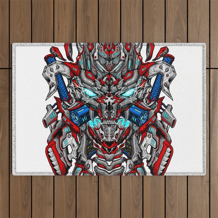 mecha samurai Outdoor Rug