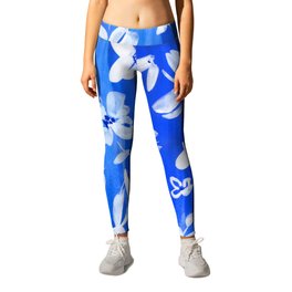 blue and  white flowers Leggings | Vintage, Pattern, Elegant, Expressionism, Painting, China, Flowers, Impressionism, Abstract, Realism 