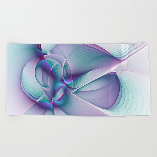 A Colorful Beauty, Abstract Fractal Art Beach Towel