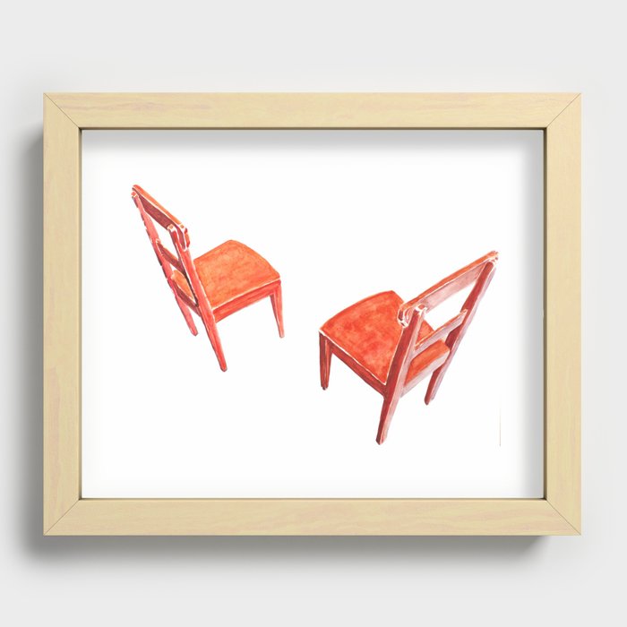 Red Chairs Recessed Framed Print