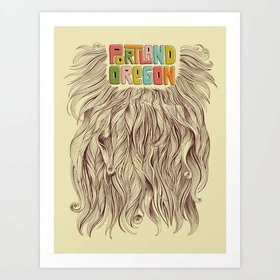 Portland = Beards Art Print