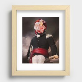 Floral Soldier Surreal Portrait Collage Recessed Framed Print