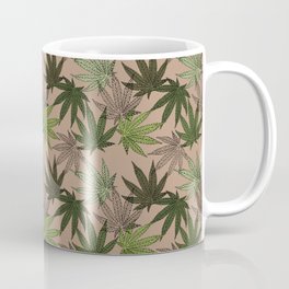cannabis weed marihuana leaves botanical plants brown Mug