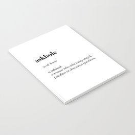 Askhole funny meme dictionary definition black and white typography design poster home wall decor Notebook