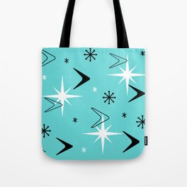 Vintage 1950s Boomerangs and Stars Turquoise Tote Bag