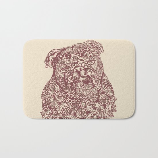 MANDALA OF ENGLISH BULLDOG Bath Mat