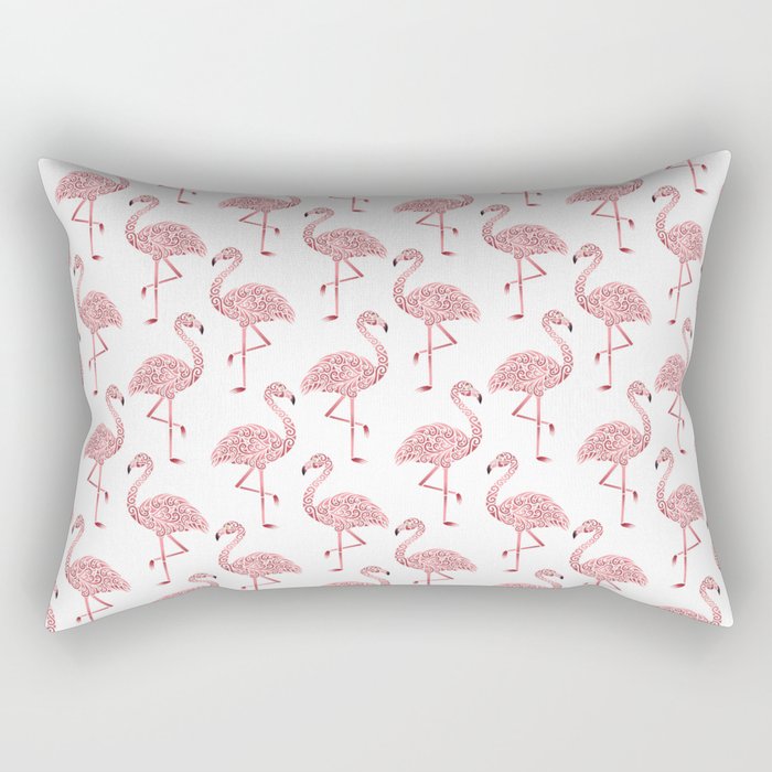 Julie's Pink Flamingo Pattern Rectangular Pillow