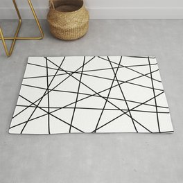 Geometric Lines (black/white) Area & Throw Rug