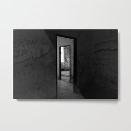 Doorways industrial ruins portrait black and white photograph / photography Metal Print