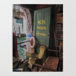 Bookstore on the Canal - Venice, Italy Poster