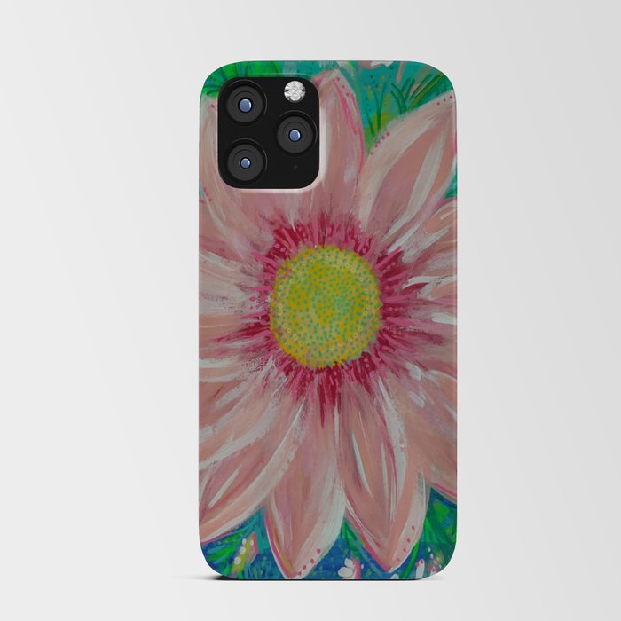 Big Pink Daisy Flower Painting iPhone Card Case