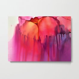 Flower Melt Trois Metal Print | Abstract, Alcoholink, Pink, Flower, Ink, Bright, Tropical, Painting 