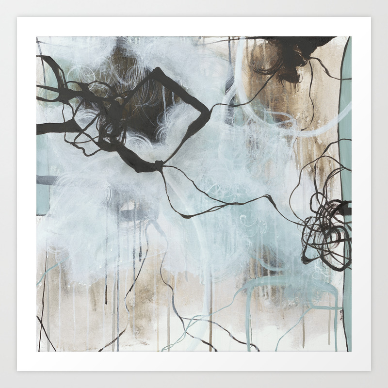 Static And Storm Square Abstract Expressionism Art Print By