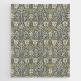 William Morris Honeysuckle & Tulip Charcoal and Gold Jigsaw Puzzle
