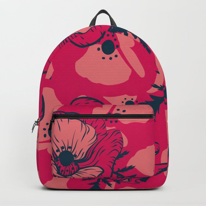 Vintage Red Poppies overall print Backpack