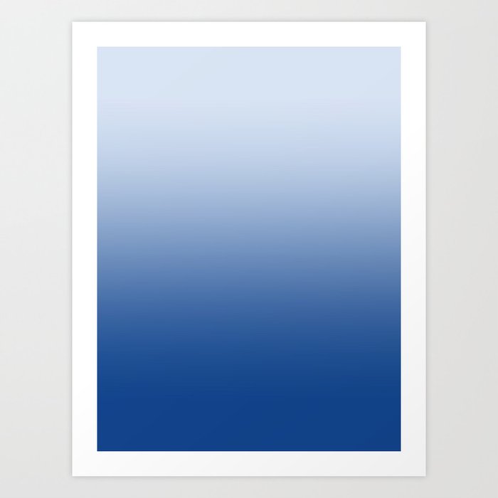 Pastel Blue to Blue Horizontal Linear Gradient Art Print