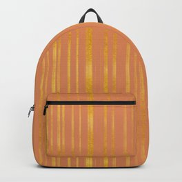 Golden and Orange Stripes Pattern Backpack