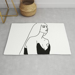 kat Rug | White, Minimalist, Black, Digital, Katvond, Minimalistic, Painting, Black And White, Simple 