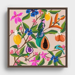 Summer vibes in tropical jungle Framed Canvas