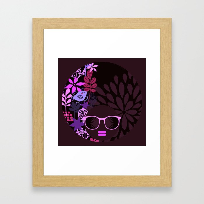 Afro Diva Magenta Lavender Eggplant Framed Art Print