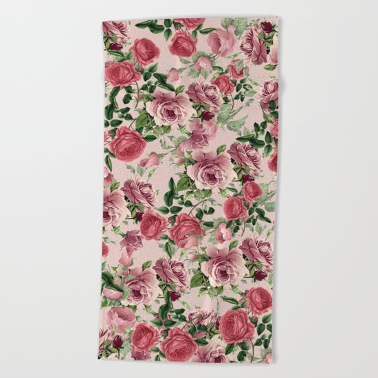 FLORAL PATTERN 09a Beach Towel