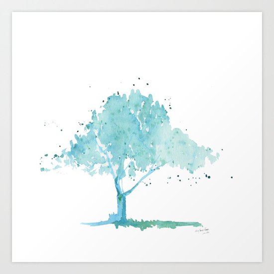 Blue tree Art Print