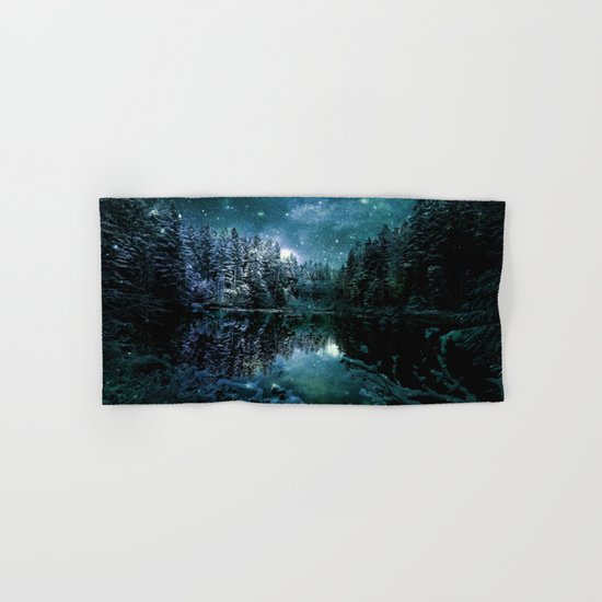 Winter Forest Teal Hand & Bath Towel