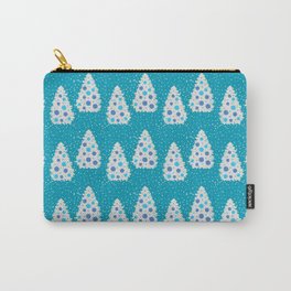Christmas Tree White Blue Carry-All Pouch