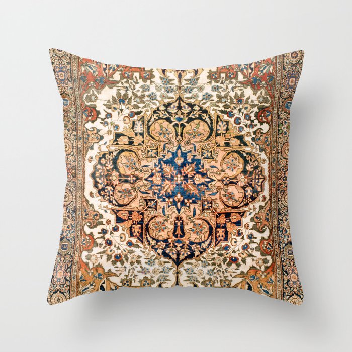 Ferahan Arak  Antique West Persian Rug Print Throw Pillow