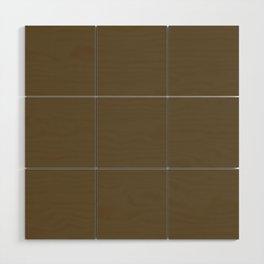 Dark Brown Solid Color Pantone Military Olive 19-0622 TCX Shades of Yellow Hues Wood Wall Art